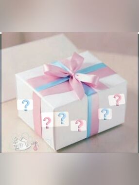 Baby Shower Box, With Basket For Gender Desired